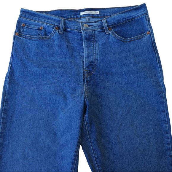 36x26 Levi's Wedgie Straight Jeans Button Fly Medium Wash High Waist 16W Short - Picture 2 of 9